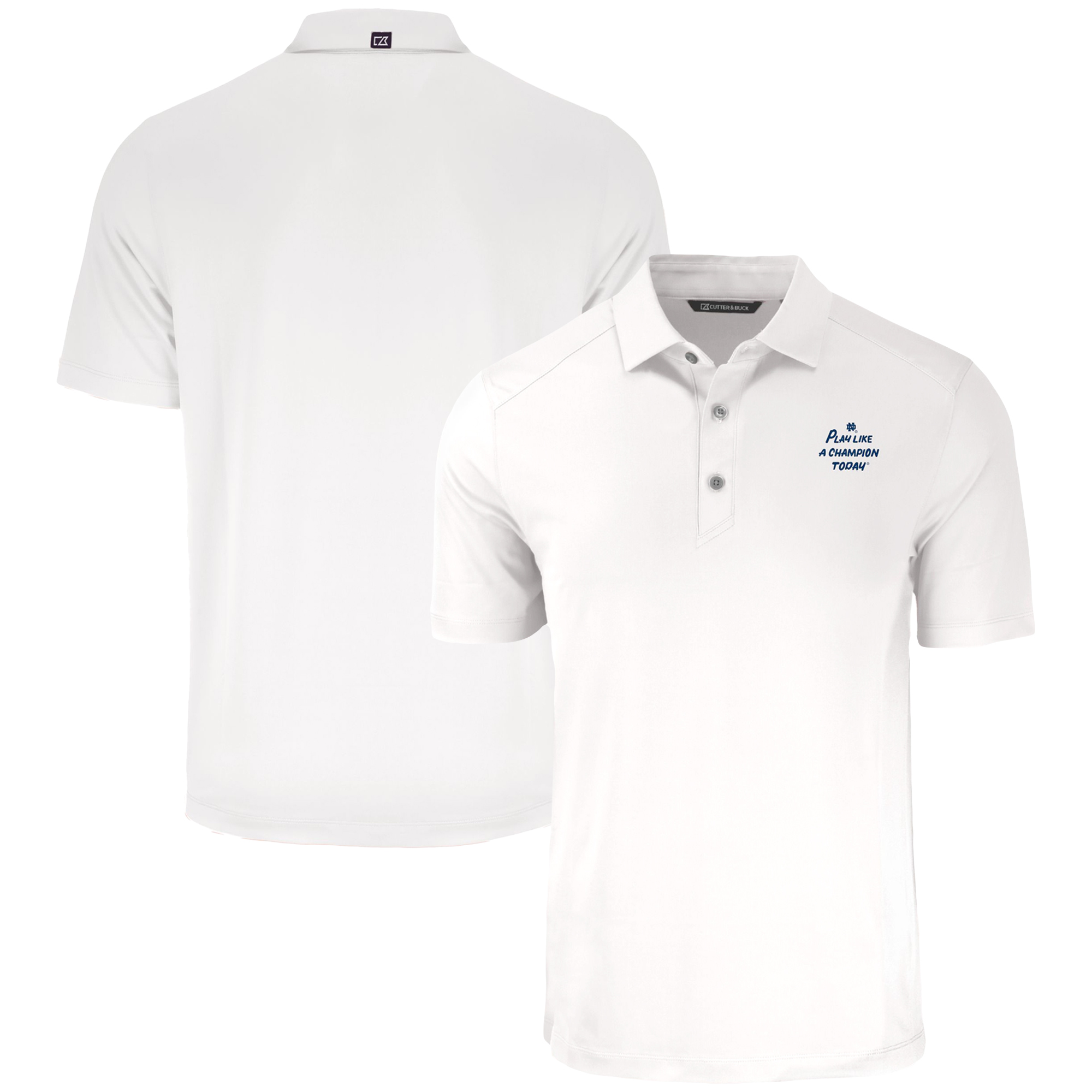 Men's Cutter & Buck White Notre Dame Fighting Irish Big & Tall Forge Eco Stretch Recycled Polo
