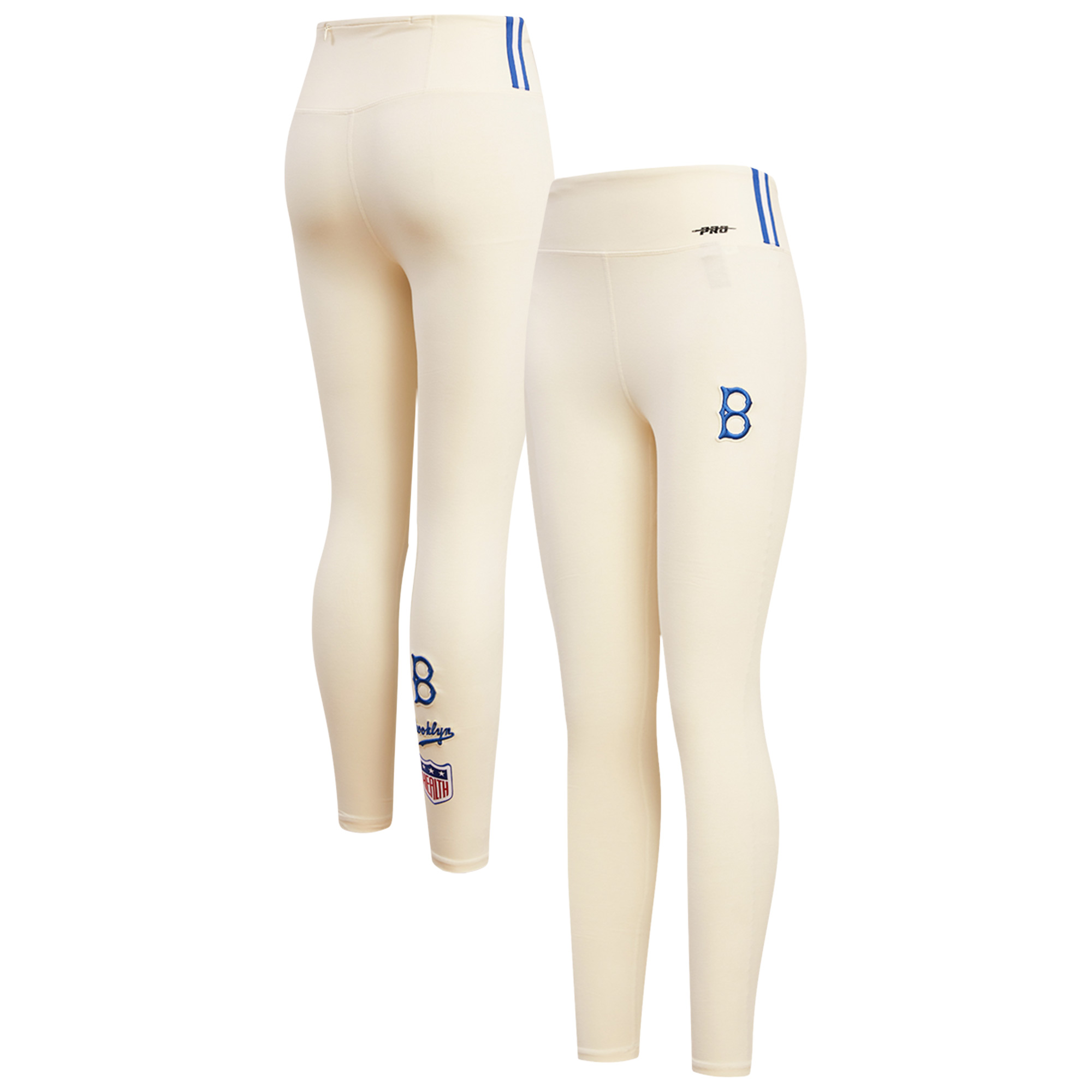 Women's Pro Standard Cream Brooklyn Dodgers Cooperstown Collection Retro Classic Jersey Leggings - Image 5
