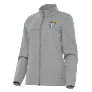 Women's Antigua  Gray Los Angeles Rams Links 2 Golf Full-Zip Jacket
