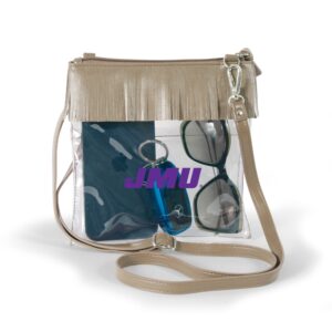 Women's Gold James Madison Dukes Judyann Clear Crossbody with Fringe