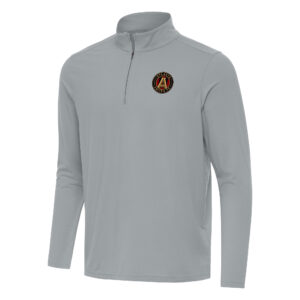 Men's Antigua Gray Atlanta United FC Intent Quarter-Zip Jacket