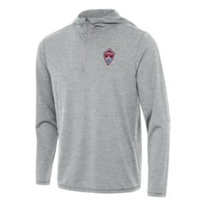 Men's Antigua Heather Gray Colorado Rapids Tidy Quarter-Zip Hoodie
