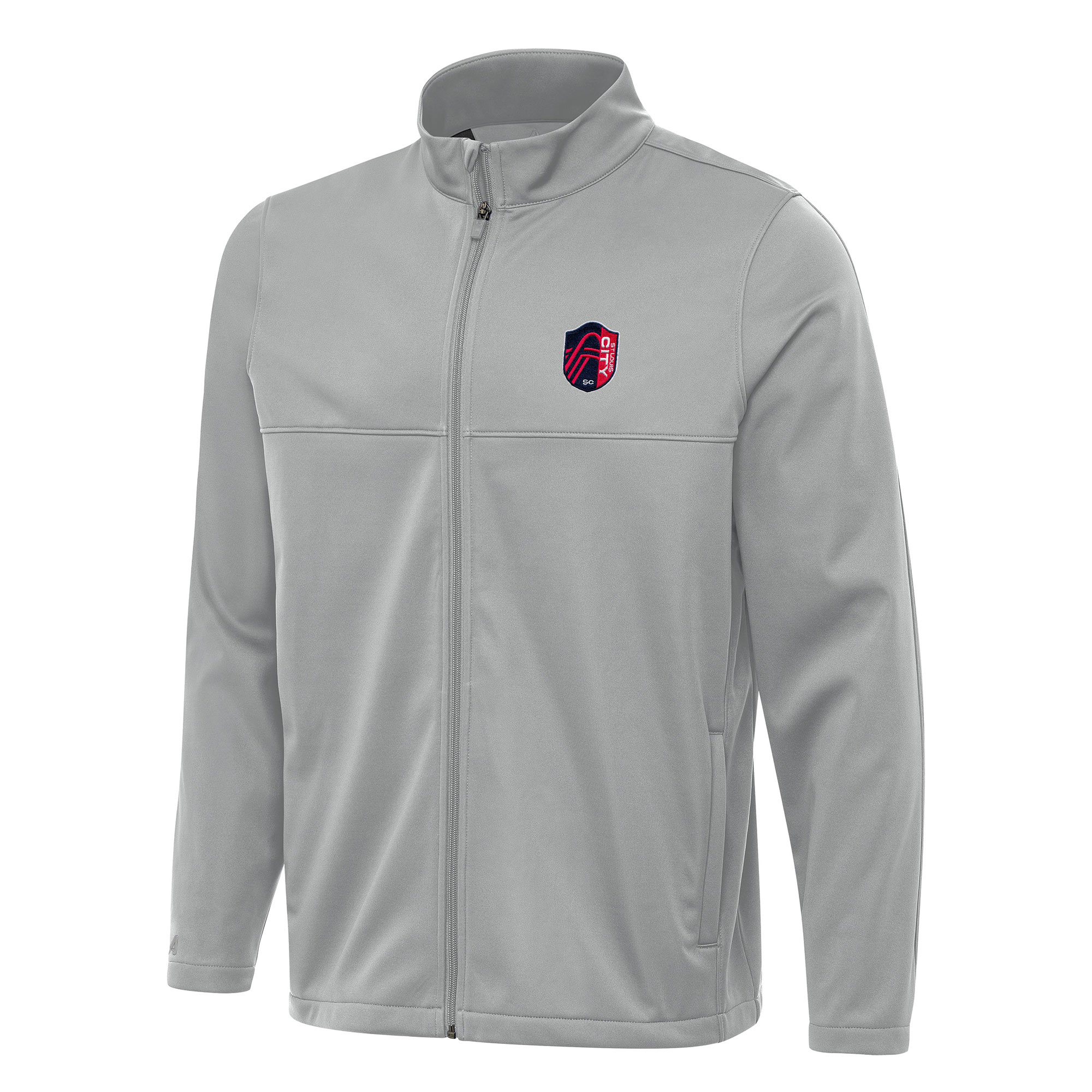 Men's Antigua Gray St. Louis City SC Links 2 Full-Zip Golf Jacket
