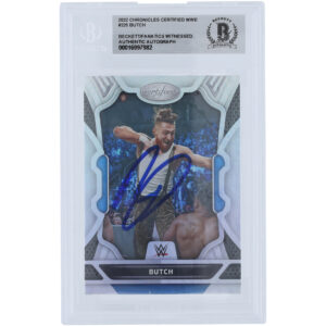 Butch WWE Autographed 2022 Panini Chronicles Certified #225 Beckett Fanatics Witnessed Authenticated Card