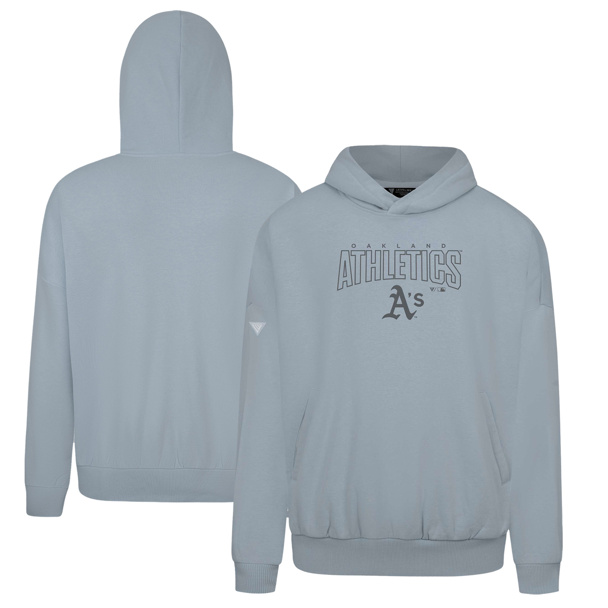 Men's Levelwear Gray Oakland Athletics Contact Darkmoon Pullover Hoodie