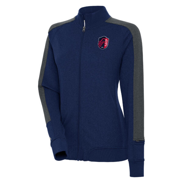 Women's Antigua Navy St. Louis City SC Strike Anthem Full-Zip Jacket