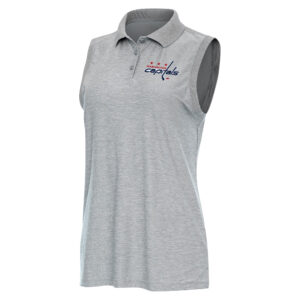 Women's Antigua  Heather Gray Washington Capitals Recap Sleeveless Polo