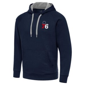 Men's Antigua Navy Philadelphia 76ers Big & Tall Victory Raglan Pullover Hoodie