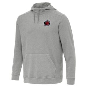 Men's Antigua Heather Gray Toronto Raptors Cloud Pullover Hoodie