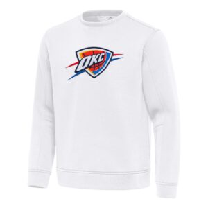 Men's Antigua  White Oklahoma City Thunder Relevant Pullover Sweatshirt