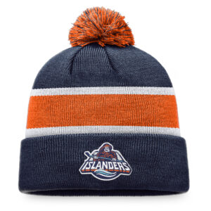 Men's Fanatics Navy/Orange New York Islanders Special Edition Cuffed Knit Hat with Pom