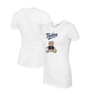 Women's Tiny Turnip White Minnesota Twins Girl Teddy T-Shirt