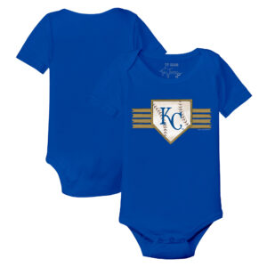 Infant Tiny Turnip Royal Kansas City Royals Base Stripe Bodysuit