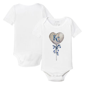 Infant Tiny Turnip White Kansas City Royals Heart Lolly Bodysuit