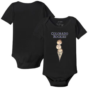 Infant Tiny Turnip Black Colorado Rockies Triple Scoop Bodysuit
