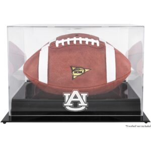 Auburn Tigers Black Base Team Logo Football Display Case with Mirror Back
