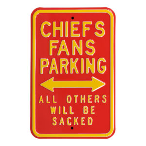Red Kansas City Chiefs 12" x 18" Steel Parking Sign
