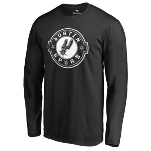 Men's Austin Spurs Black Austin Spurs Primary Logo Long Sleeve T-Shirt