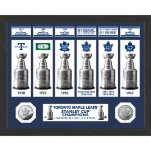 Highland Mint Toronto Maple Leafs 15" x 12" Stanley Cup Banner Collection Photo Mint