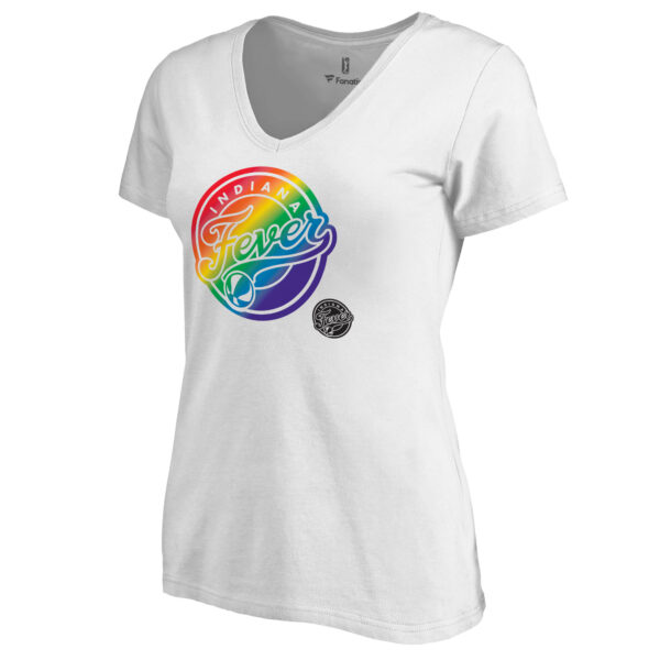 Women's White Indiana Fever Team Pride V-Neck T-Shirt