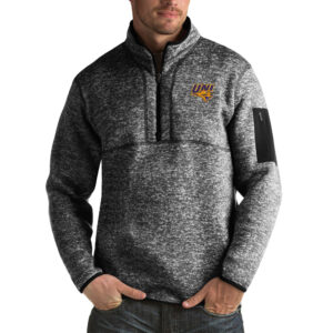 Men's Antigua Black Northern Iowa Panthers Fortune Big & Tall Quarter-Zip Pullover Jacket