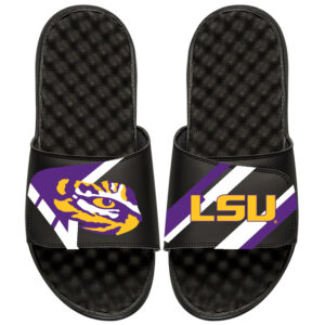 Men's ISlide Black LSU Tigers Starter Jacket Slide Sandals