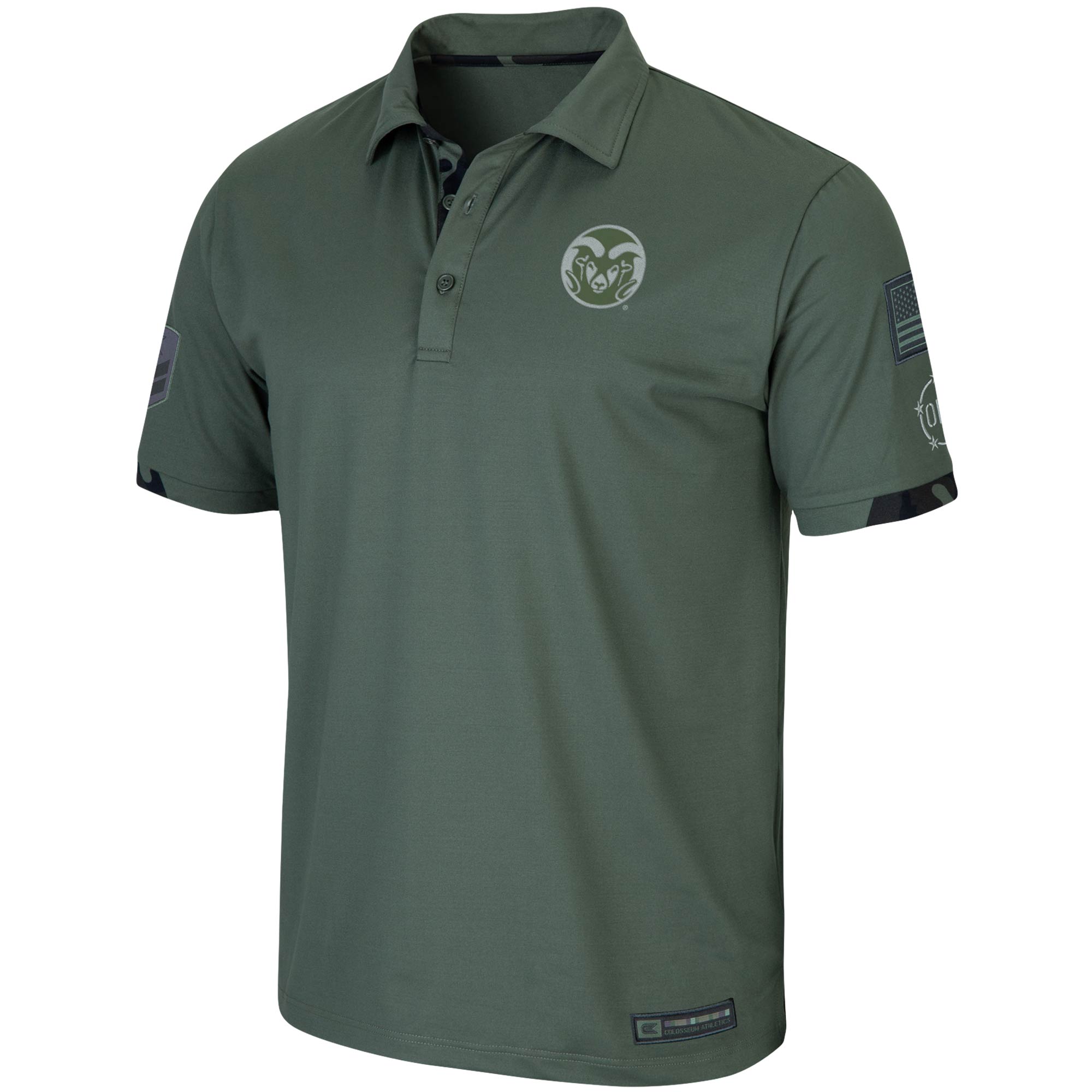 Men's Colosseum Green Colorado State Rams OHT Military Appreciation Echo Polo - Image 3
