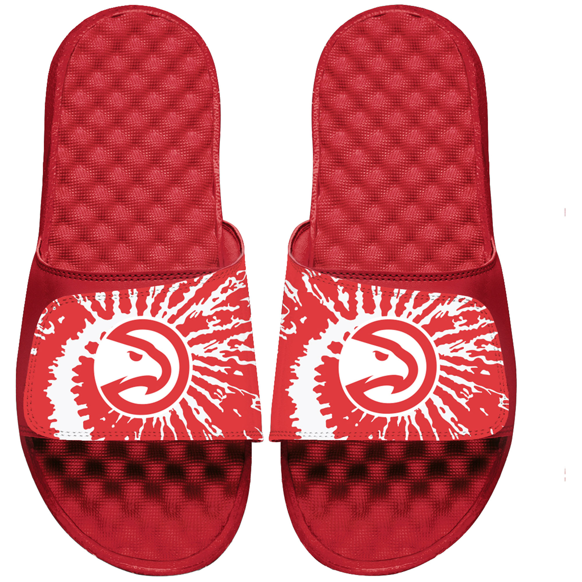 ISlide Red Atlanta Hawks Tie Dye Slide Sandals