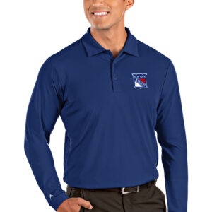 Men's Antigua Royal New York Rangers Tribute Long Sleeve Polo