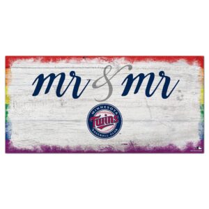 Minnesota Twins 6'' x 12'' Pride Mr & Mr Sign