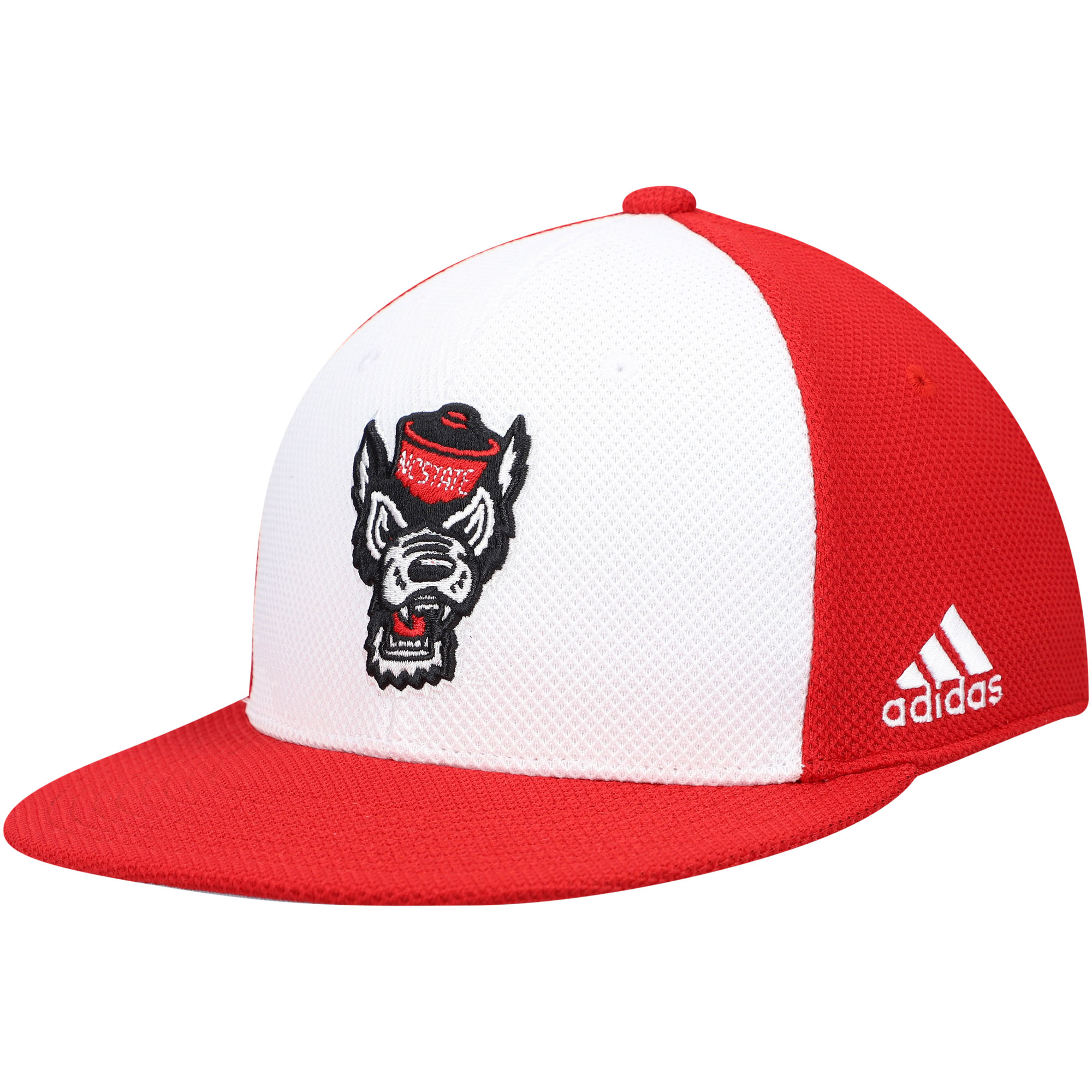 Men's adidas White NC State Wolfpack On-Field Baseball Fitted Hat - Image 7