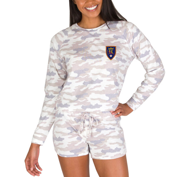 Women's Concepts Sport Camo Real Salt Lake Encounter Long Sleeve Top & Shorts Set