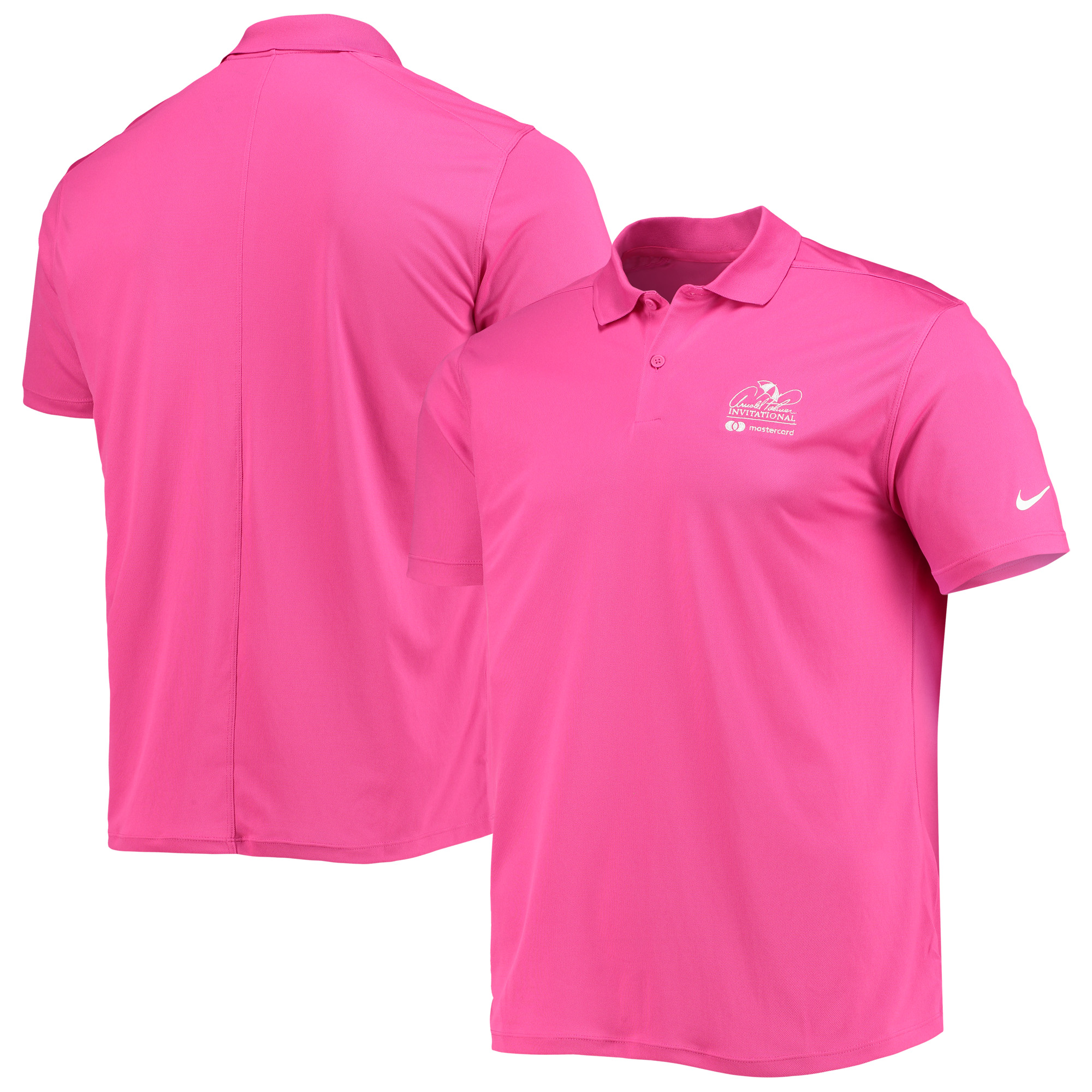 Men's Nike Pink Arnold Palmer Invitational Victory Solid Wordmark Performance Polo
