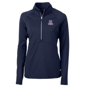 Women's Cutter & Buck Navy Arizona Wildcats Adapt Eco Knit Half-Zip Pullover Jacket