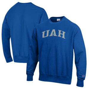 Men's Champion Blue UAH Chargers Reverse Weave Fleece Crewneck Sweatshirt
