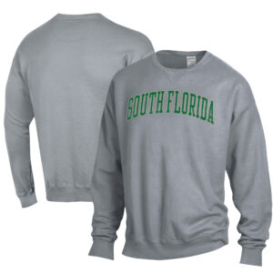 Men's ComfortWash Gray South Florida Bulls Garment Dyed Fleece Crewneck Pullover Sweatshirt