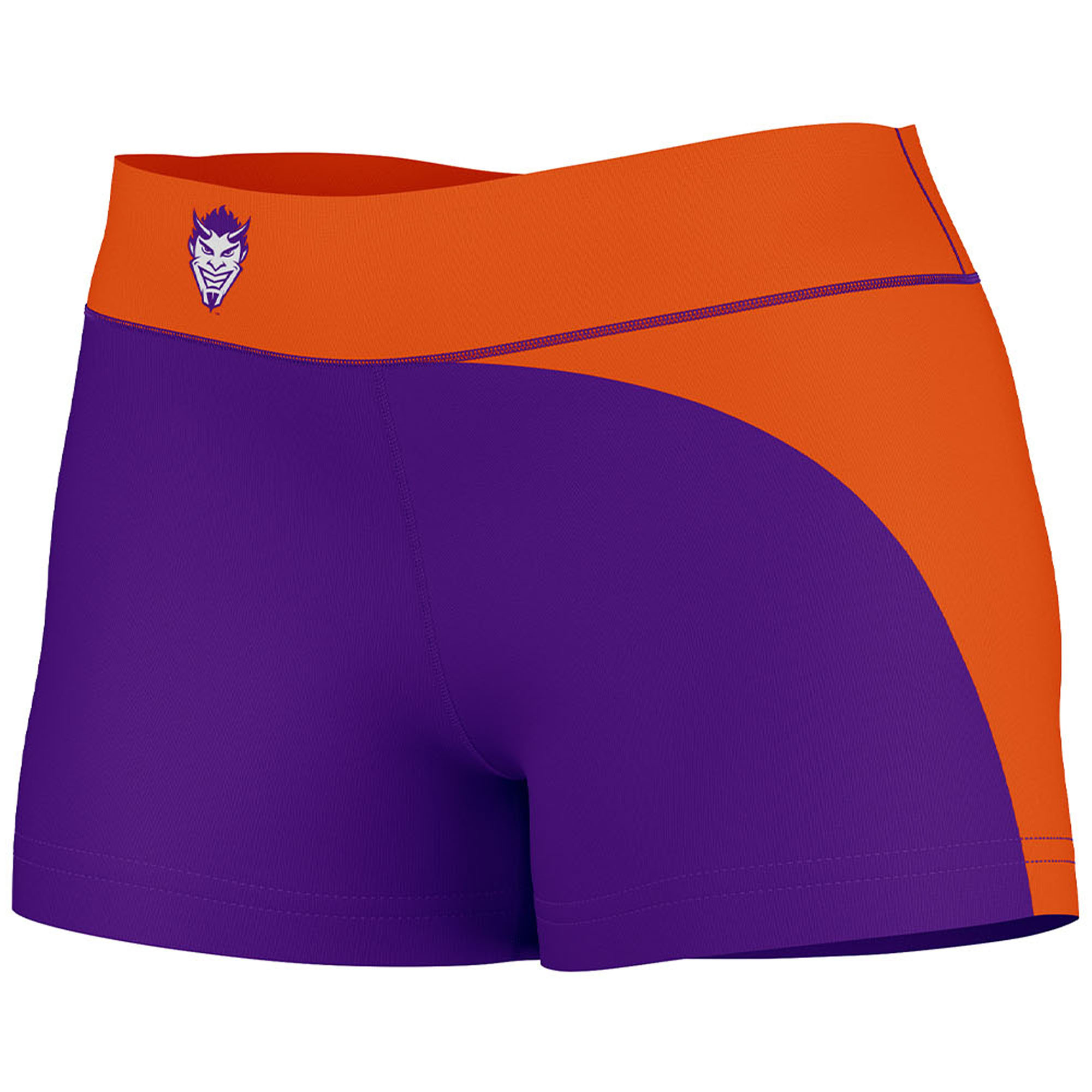 Women's Purple/Orange Northwestern State Demons Curve Side Shorties - Image 6