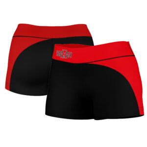 Women's Black/Scarlet Arkansas State Red Wolves Plus Size Curve Side Shorts