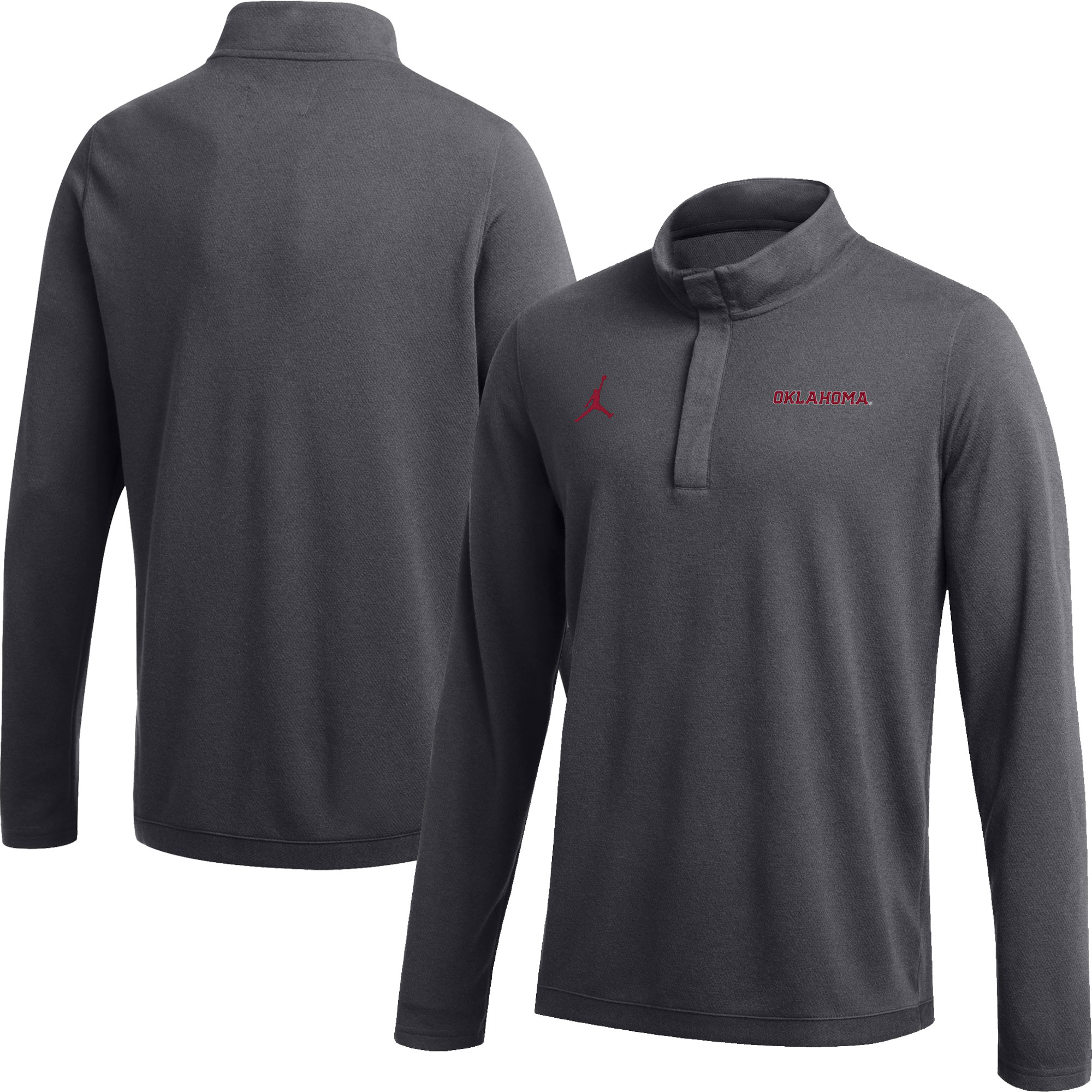 Men's Jordan Brand Anthracite Oklahoma Sooners Team Half-Zip Performance Top - Image 5