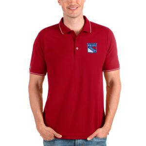 Men's Antigua Red New York Rangers Affluent Polo