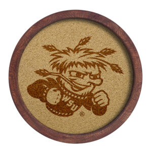 Wichita State Shockers 20.25'' Round Faux Barrel Framed Cork Board
