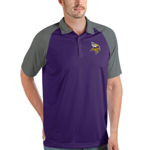 Men's Antigua Purple/Steel Minnesota Vikings Nova Polo
