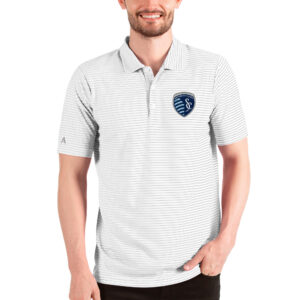 Men's Antigua White Sporting Kansas City Esteem Polo