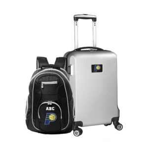 MOJO Silver Indiana Pacers Personalized Deluxe 2-Piece Backpack & Carry-On Set