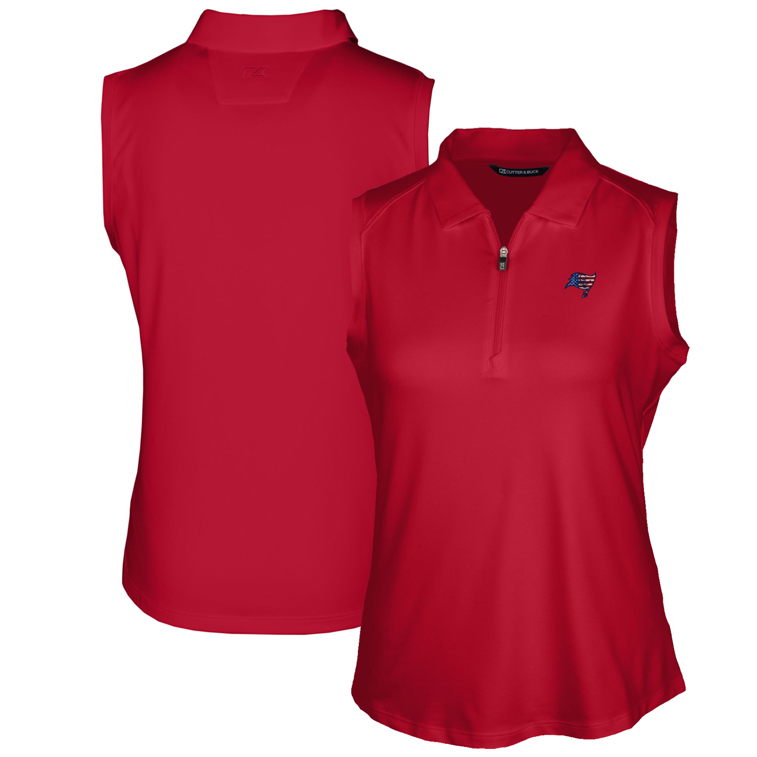 Women's Cutter & Buck Cardinal Tampa Bay Buccaneers Forge DryTec Stretch Sleeveless Polo - Image 2