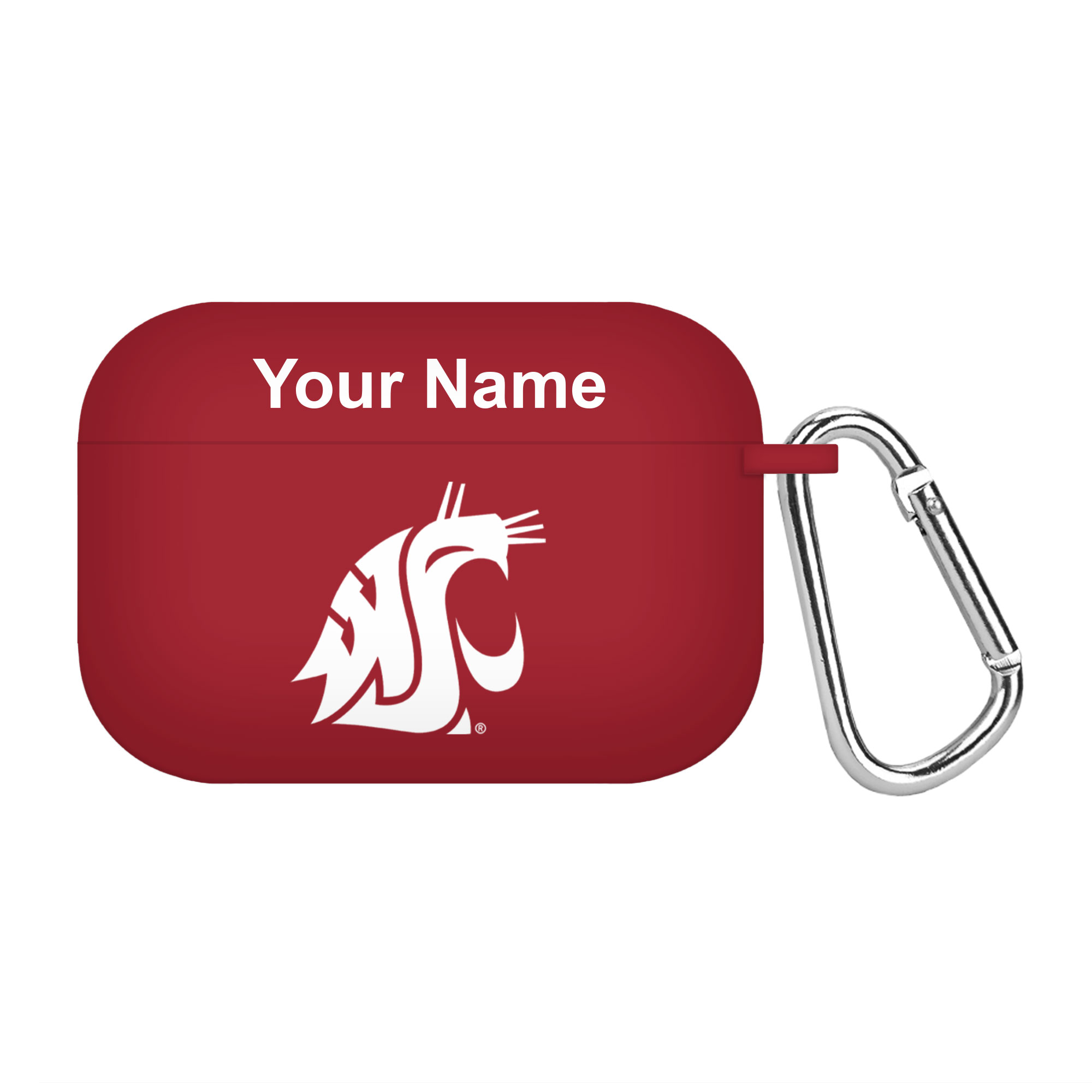 Crimson Washington State Cougars Personalized AirPods Pro Case Cover - Image 4