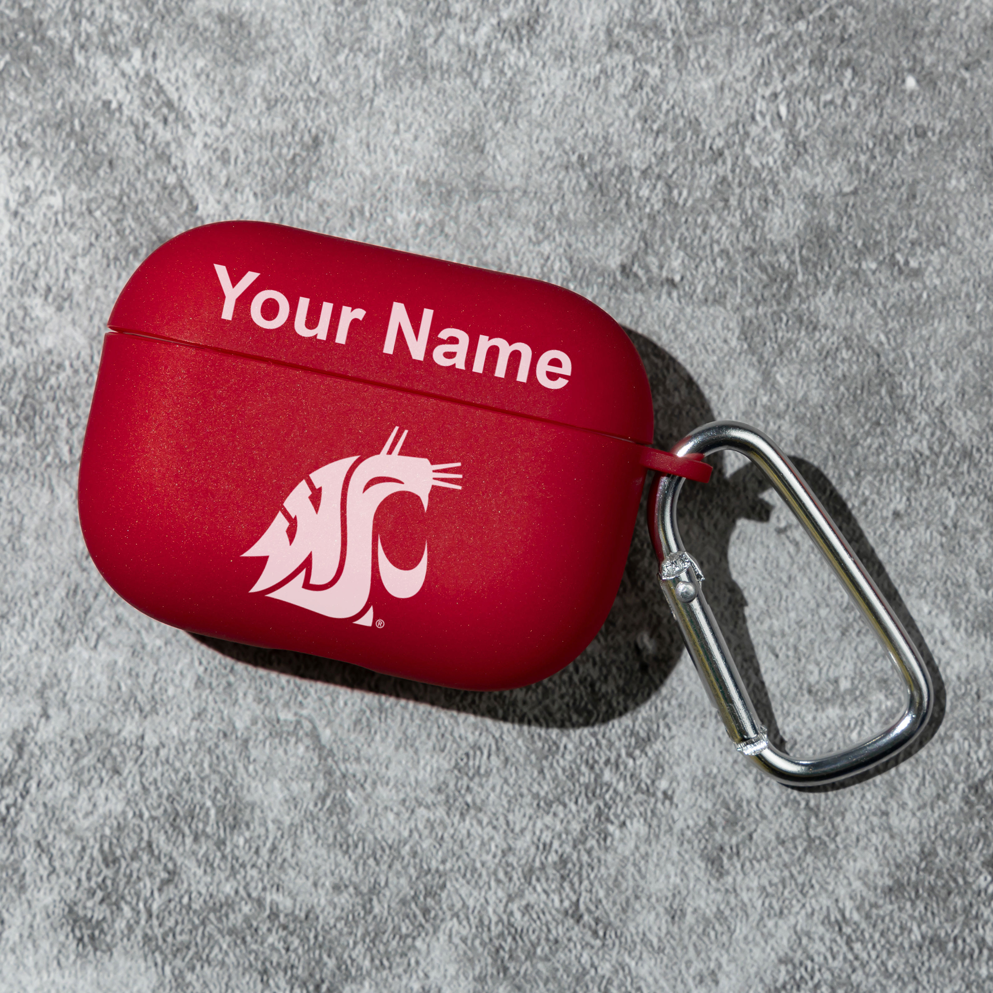 Crimson Washington State Cougars Personalized AirPods Pro Case Cover - Image 5