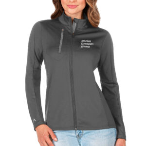 Women's Antigua Charcoal Holyoke Community College Generation Full-Zip Jacket
