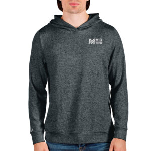 Men's Antigua Heathered Charcoal Mid Michigan College Absolute Pullover Hoodie