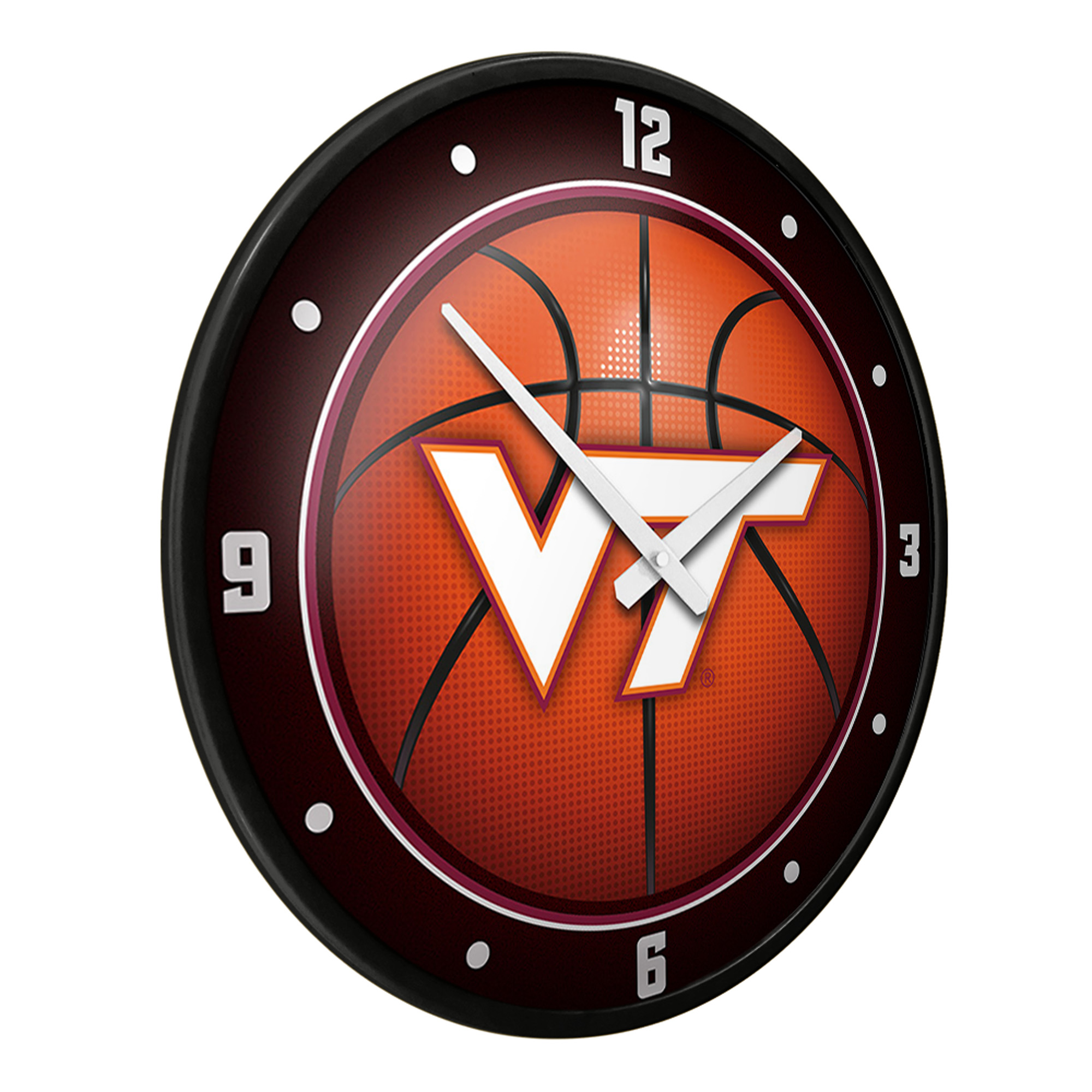 Orange Virginia Tech Hokies Basketball Modern Disc Wall Clock - Image 8